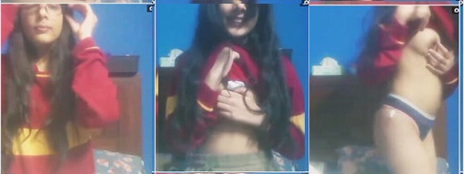 Glasses Girl Showing For Boyfriend