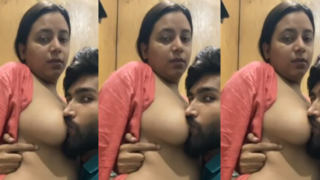 Beautiful Indian Milf Giving Blowjob Boobs Sucked By Husband