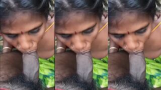 Cheater Aunty Outdoor Sucking Lover Dick