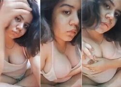 Beautiful Horny Girl Playing With Her Tight Boobies