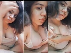 Beautiful Horny Girl Playing With Her Tight Boobies