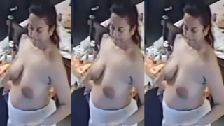 Big Boobs Bhabhi After Bath Changing Dress Leaked CCTV Cam Video’s