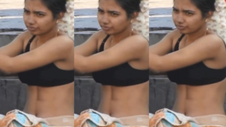 Desi Girl After Bath Outdoor Changing Dress Captured Secretly