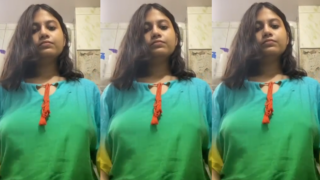 Beautiful Busty Bengali Horny Babe Squeezing Juicy Boobs For Lover