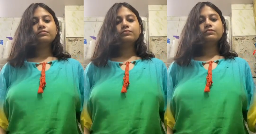 Beautiful Busty Bengali Horny Babe Squeezing Juicy Boobs For Lover