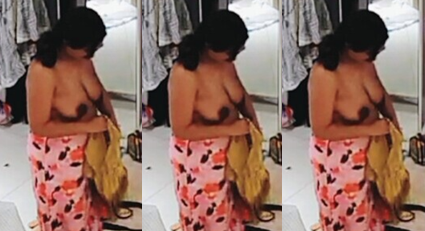 Bhabhi Changing Dress By-Side On Bed Sleeping Her Daughter Leaked CCTV Cam Video