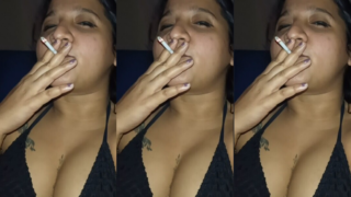 Tattooed Horny Girl Smoking Cigarette Drinking Giving Blowjob Riding On Boyfriend Dick With Moaning